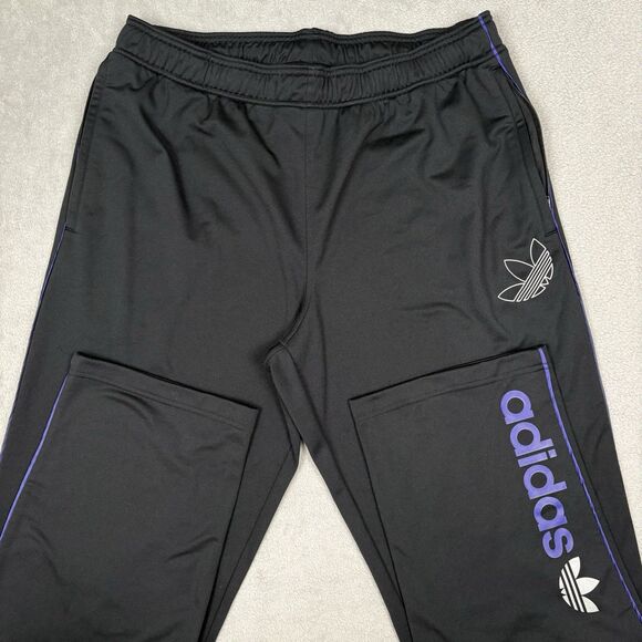 Adidas Size Large L Original Mens ADICOLOR CLASSIC FIREBIRD TRACK PANTS BLACK - Picture 4 of 9